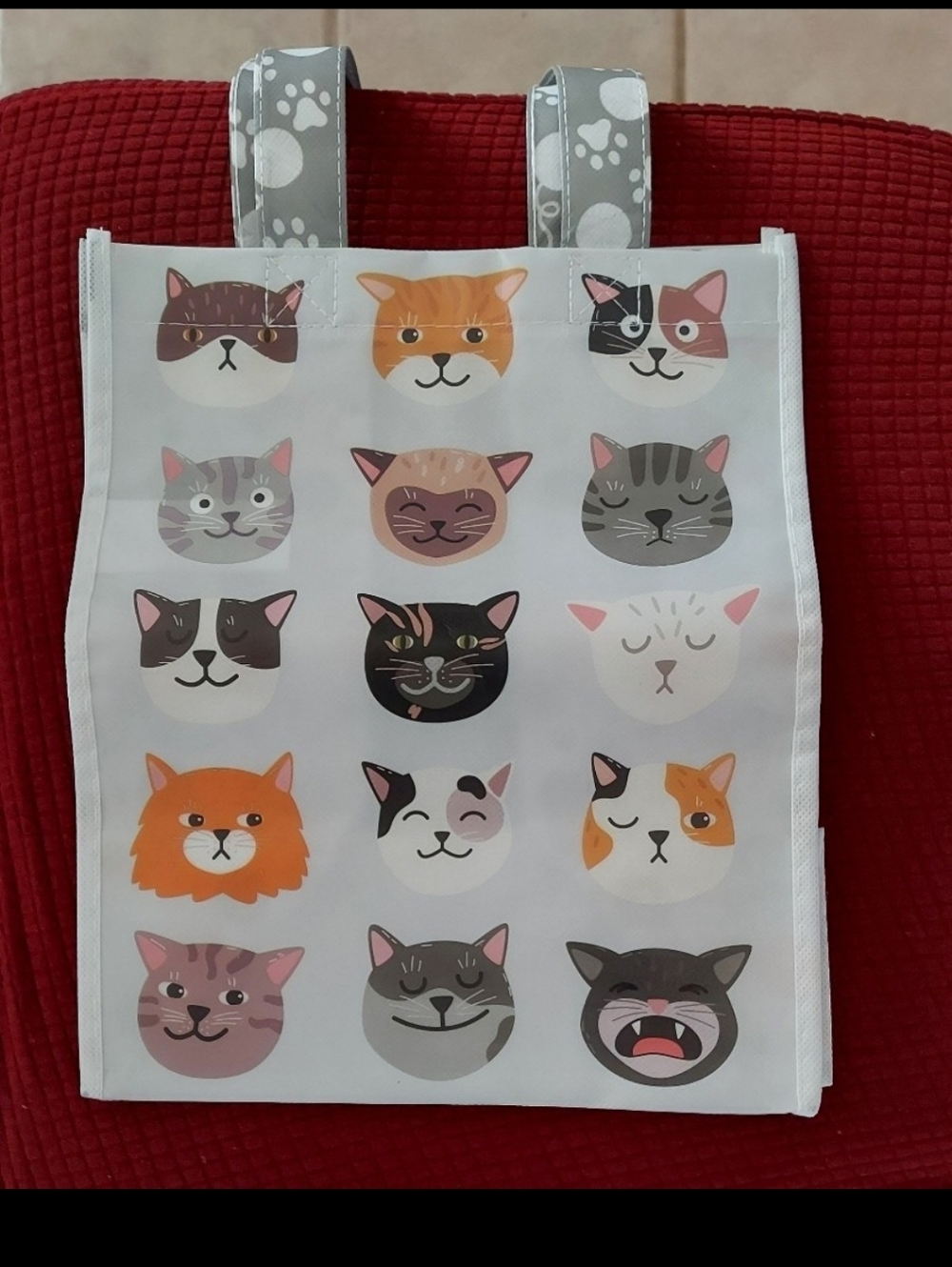 Reusable Adorable Kitty Cat Tote 9.5 x 7.5 Lightweight Waterproof Jo-Ann BNWT SO